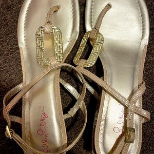 Lilly Pulitzer Wedge Gold Sandals